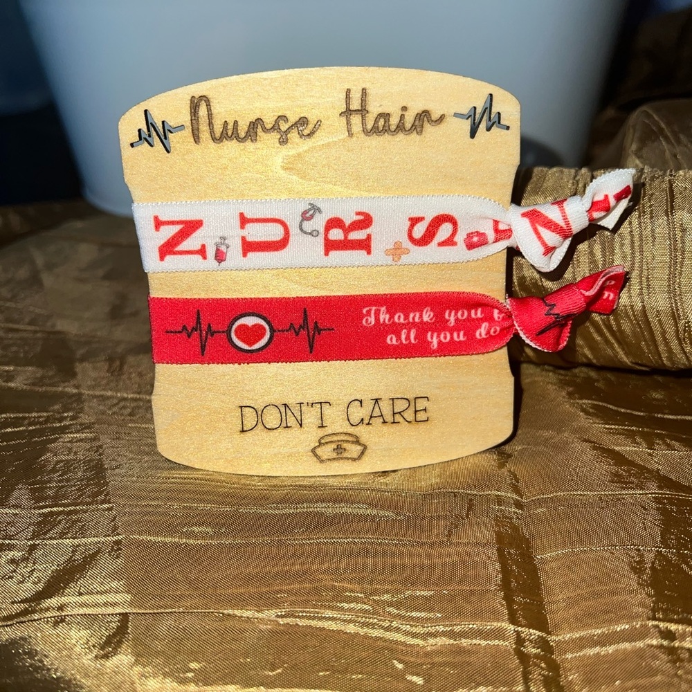 Nurse Hair Red and White Hair Ties